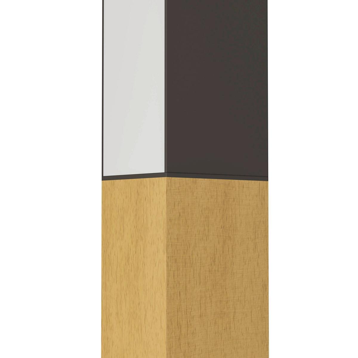 Led-wandleuchte 900871_tudons - Schwarz/Braun, Natur, Holz/Metall (56/6/4,5cm) - Eglo