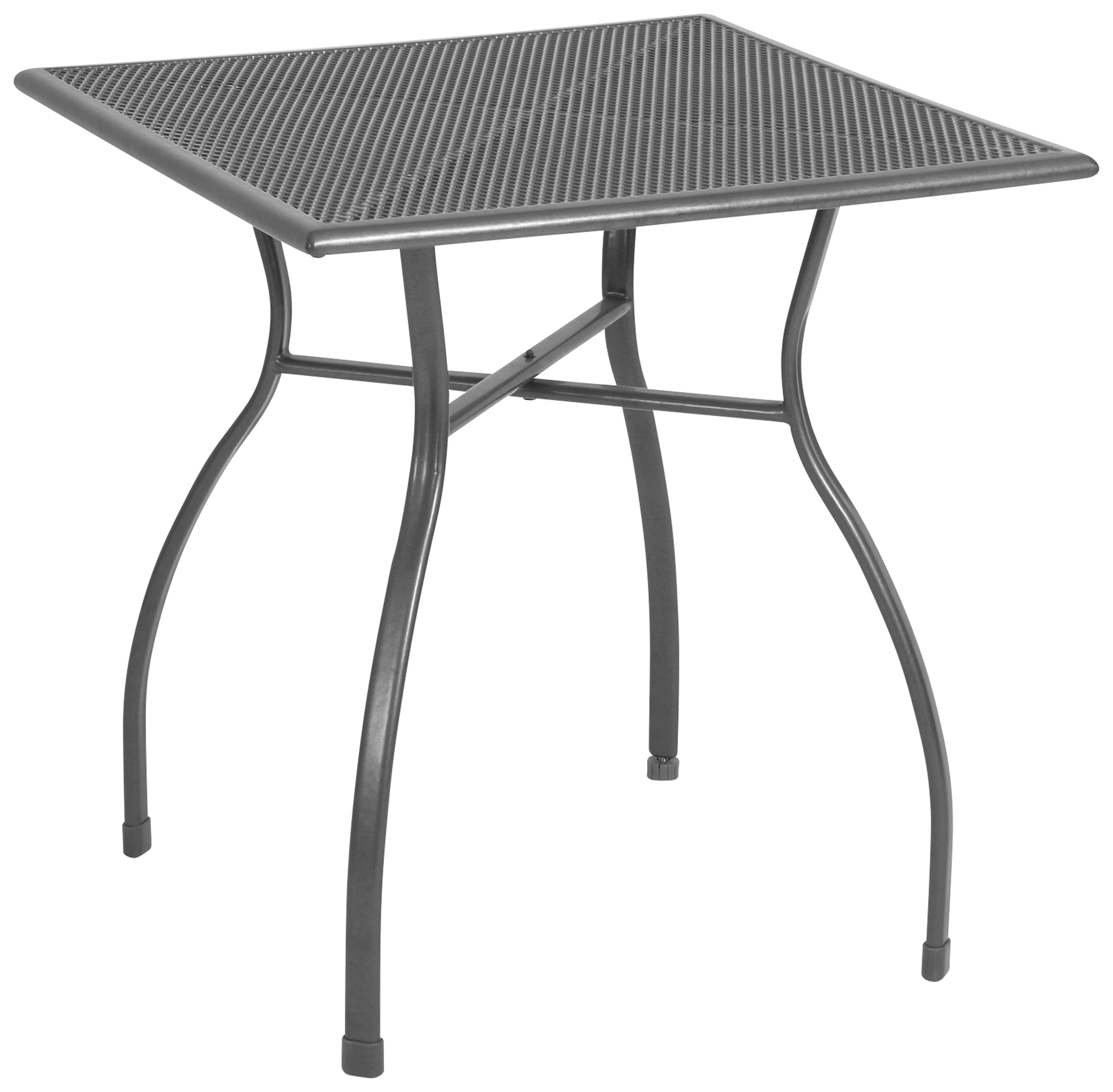 Gartentisch Toulouse Grau wetterbeständig ca. 70x70x74cm - Grau, Basics, Metall (70/70/74cm) - Gardenson