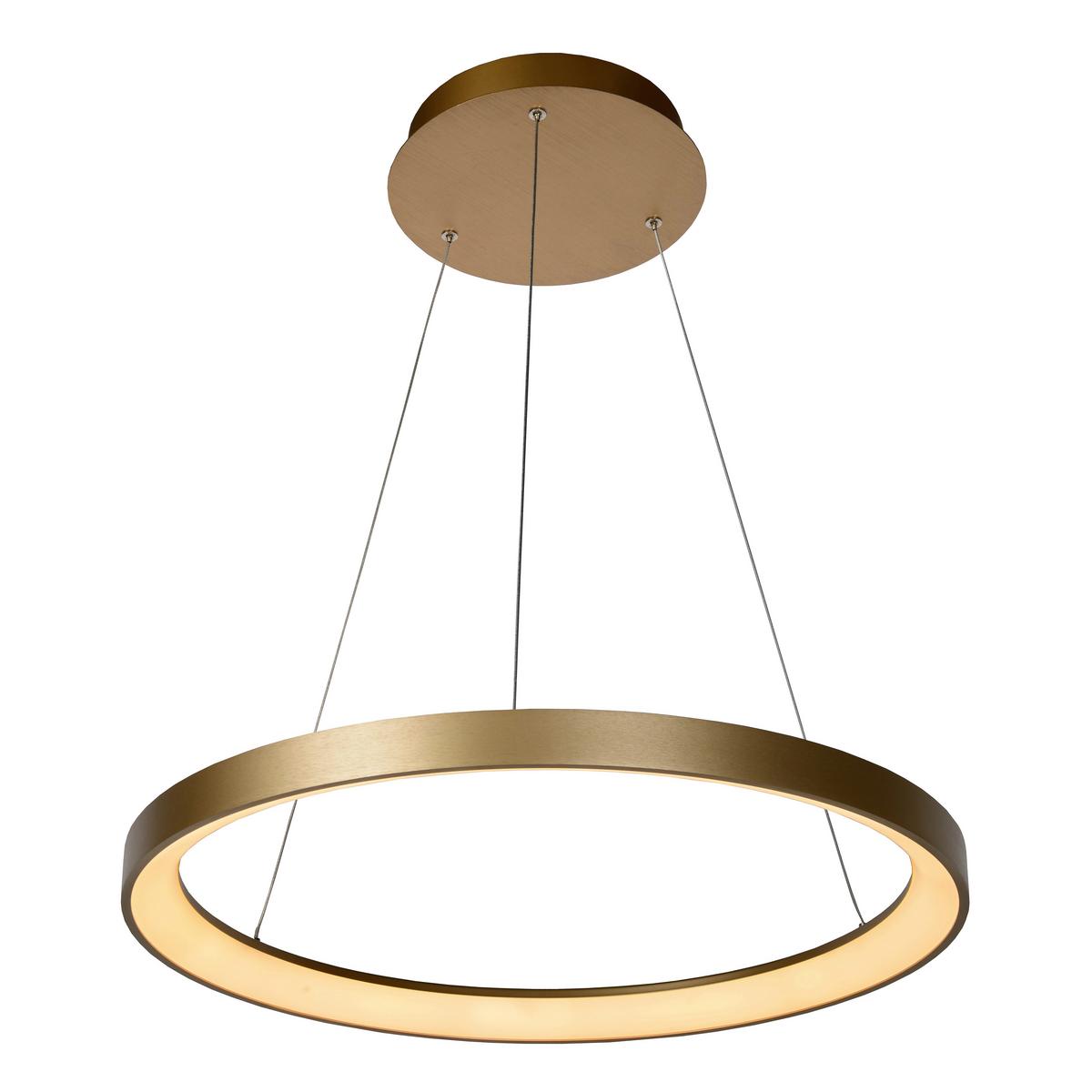 LAMPA WISZĄCA LED 46403/48/02 VIDAL - kolor mosiężny/opal, Design, tworzywo sztuczne/metal (58/150cm) - Lucide