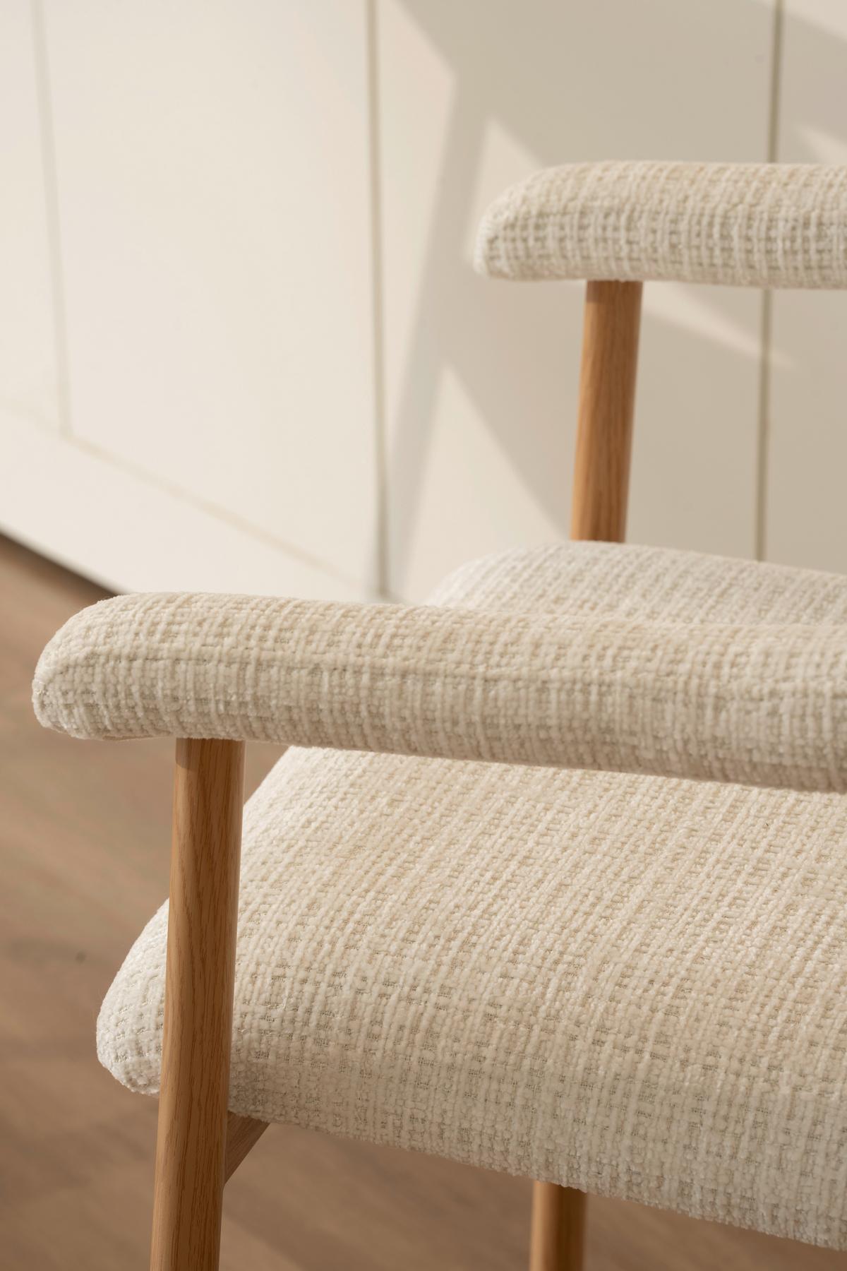 Barhocker Silke Eichefarben/Beige - Eichefarben/Beige, MODERN, Holz/Textil (56/94/54cm) - Mömax