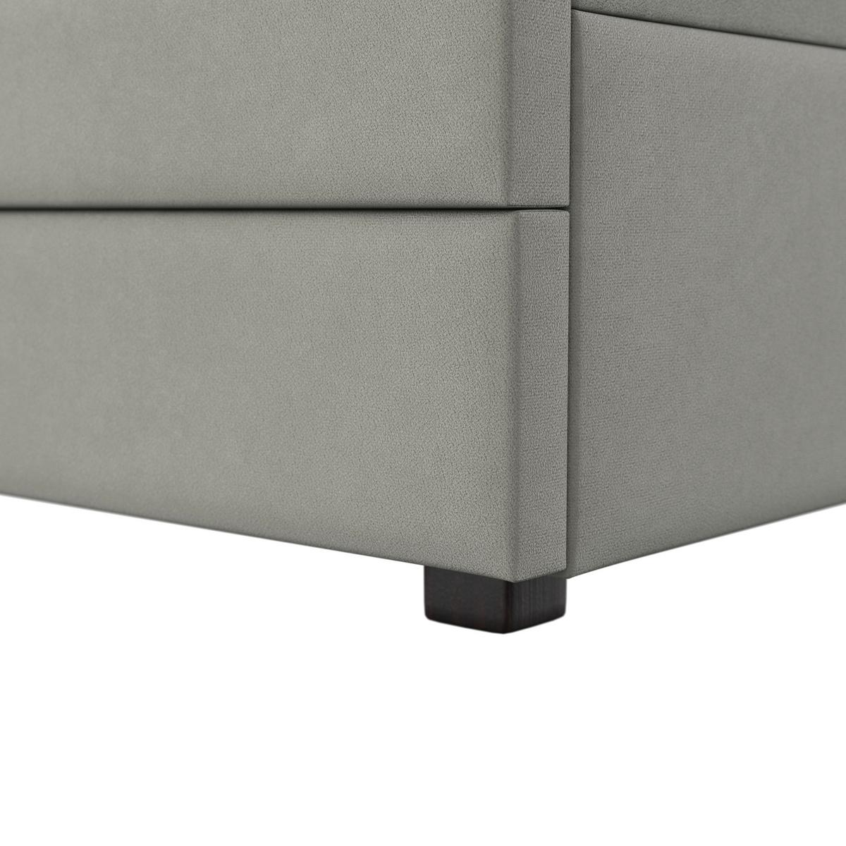 Polsterbett Maya ca. 180x200 cm Hellgrau - Dunkelbraun/Hellgrau, Modern, Holz/Textil (180/200cm) - Bessagi Home