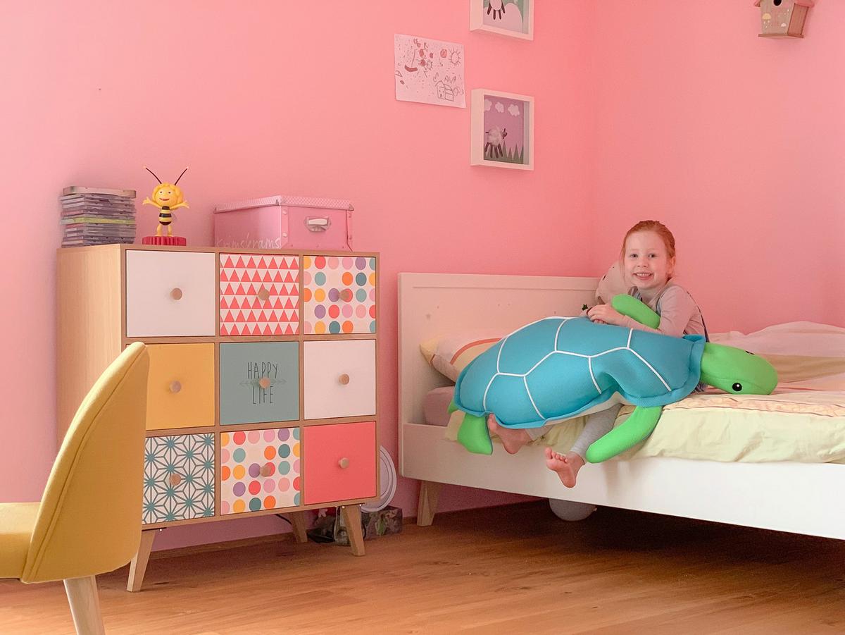 Schwimmtier Schildkröte Blau - Hellblau, KONVENTIONELL, Textil (82/100/15cm)