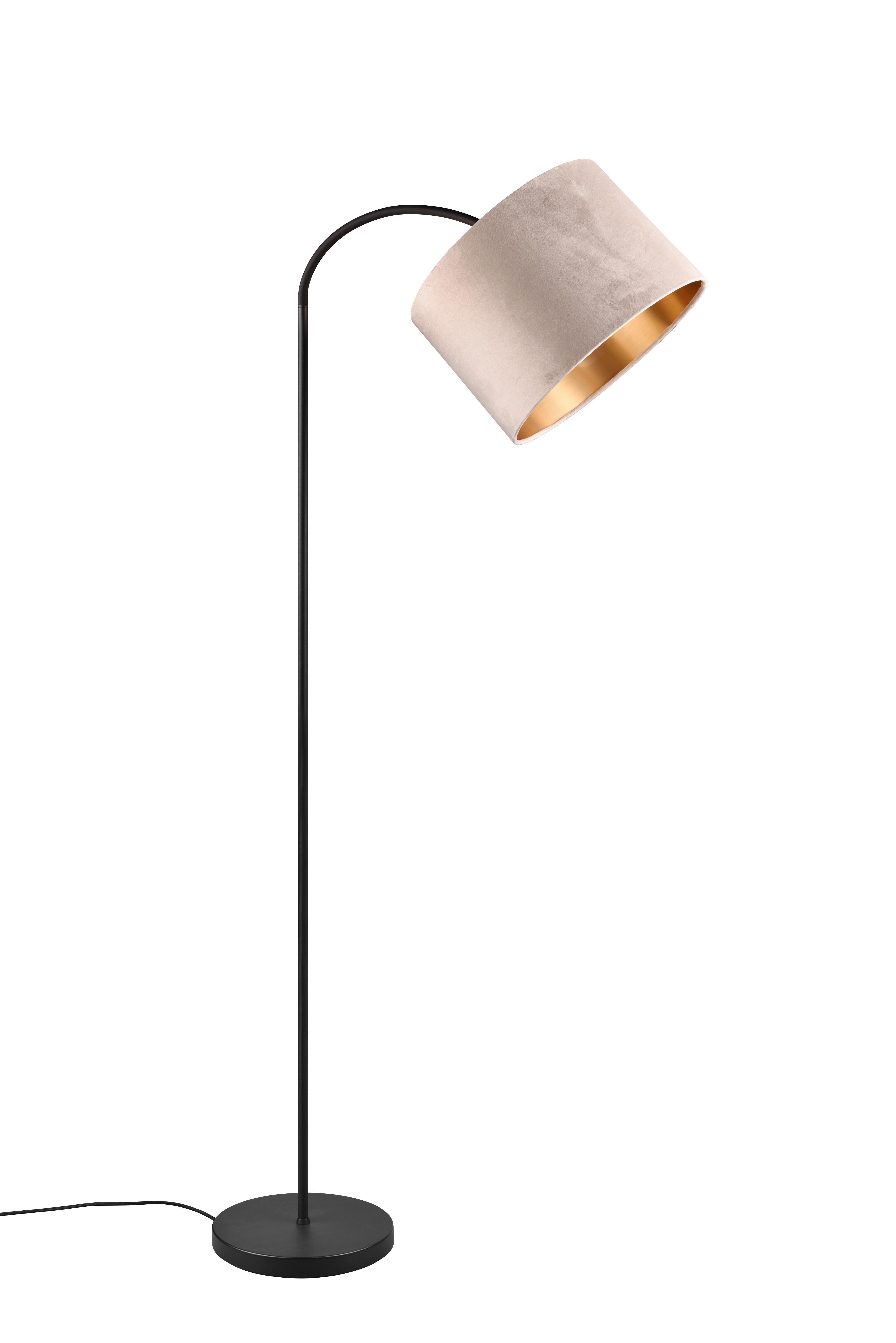 Stehleuchte Julieta Schwarz/Gold/Beige max. 60 W - Beige/Goldfarben, KONVENTIONELL, Textil/Metall (35/156cm) - Trio Leuchten