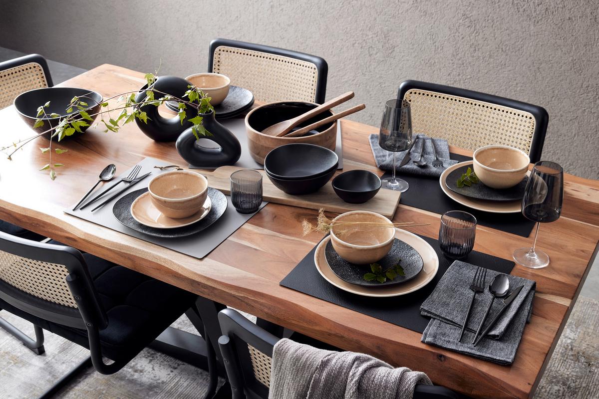 Serviciu de masă 16/1 Schelly - maro, Modern, ceramică (28/25/28cm) - Modern Living