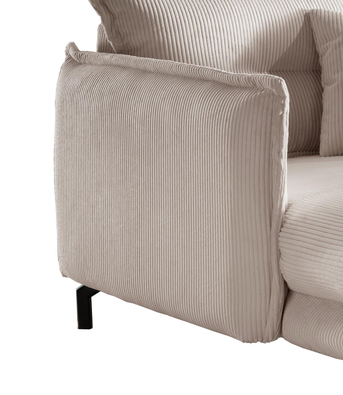 Relaxsessel Lava Beige Cord - Beige/Schwarz, MODERN, Textil/Metall (111/101/167cm) - Livetastic