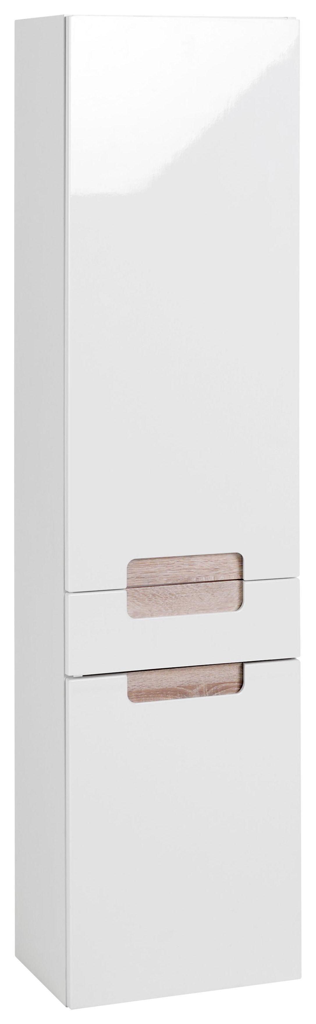 Hochschrank in Weiss/Eiche Sonoma 'Siena' - Weiß/Sonoma Eiche, MODERN, Holzwerkstoff (40/154/27cm) - Held