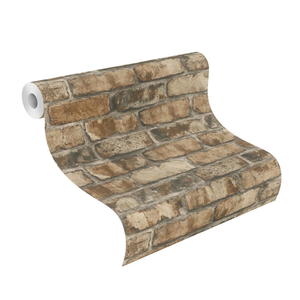 Tapete Clayton Braun - Braun, Natur, Textil (600/53cm) - Tesa