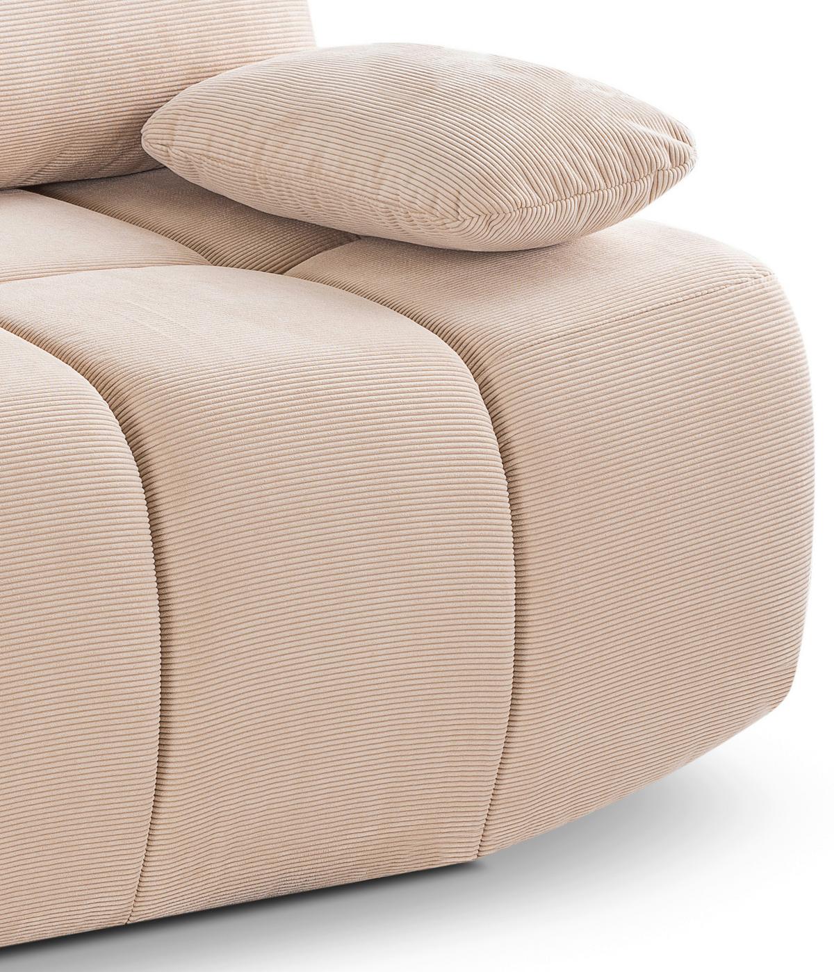 Schlafsofa Lauder Beige - Beige/Schwarz, Basics, Holz/Kunststoff (207/93/105cm) - MID.YOU
