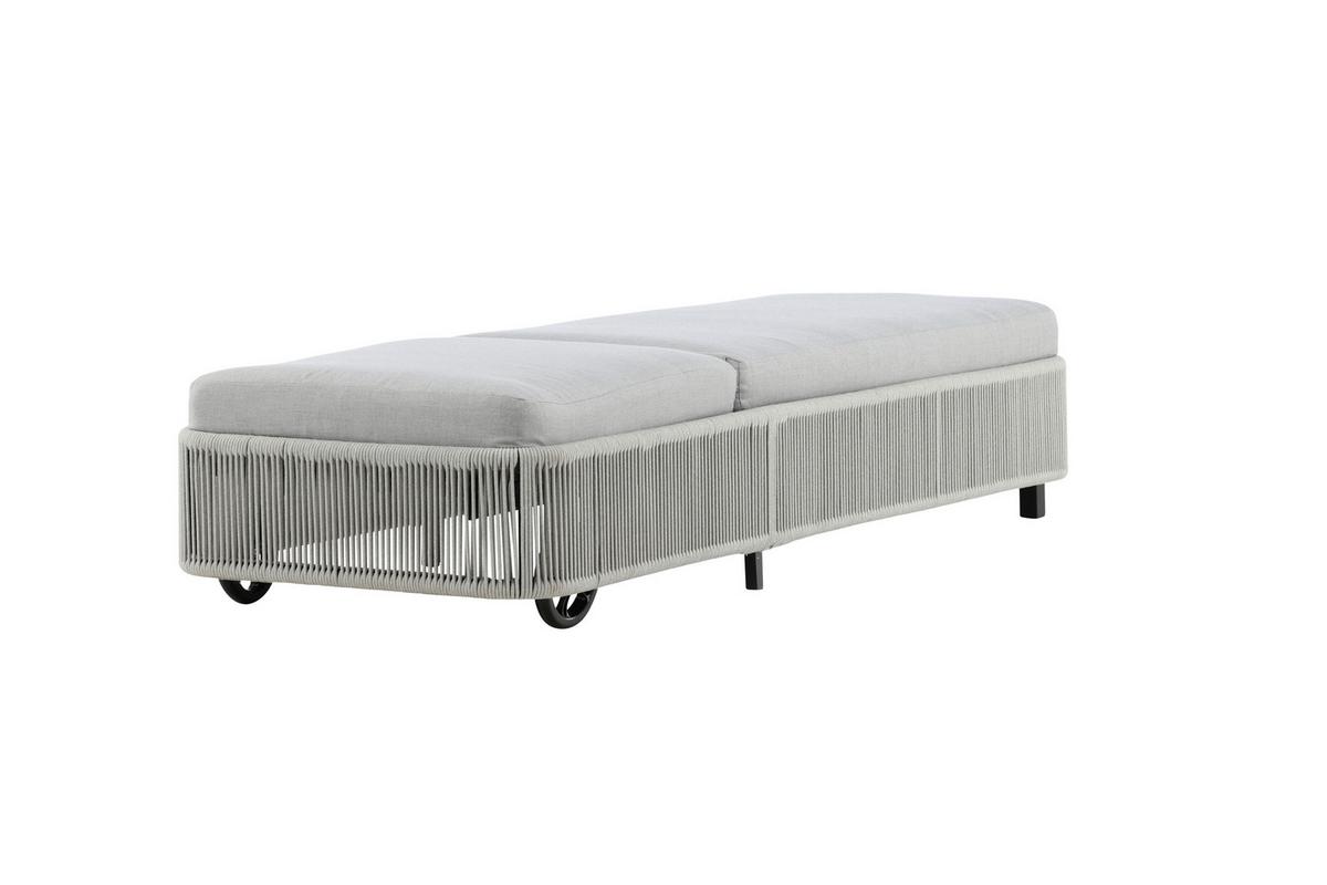 SONNENLIEGE VIRYA - Schwarz/Grau, KONVENTIONELL, Textil/Metall (75/32/205cm) - Gardenson