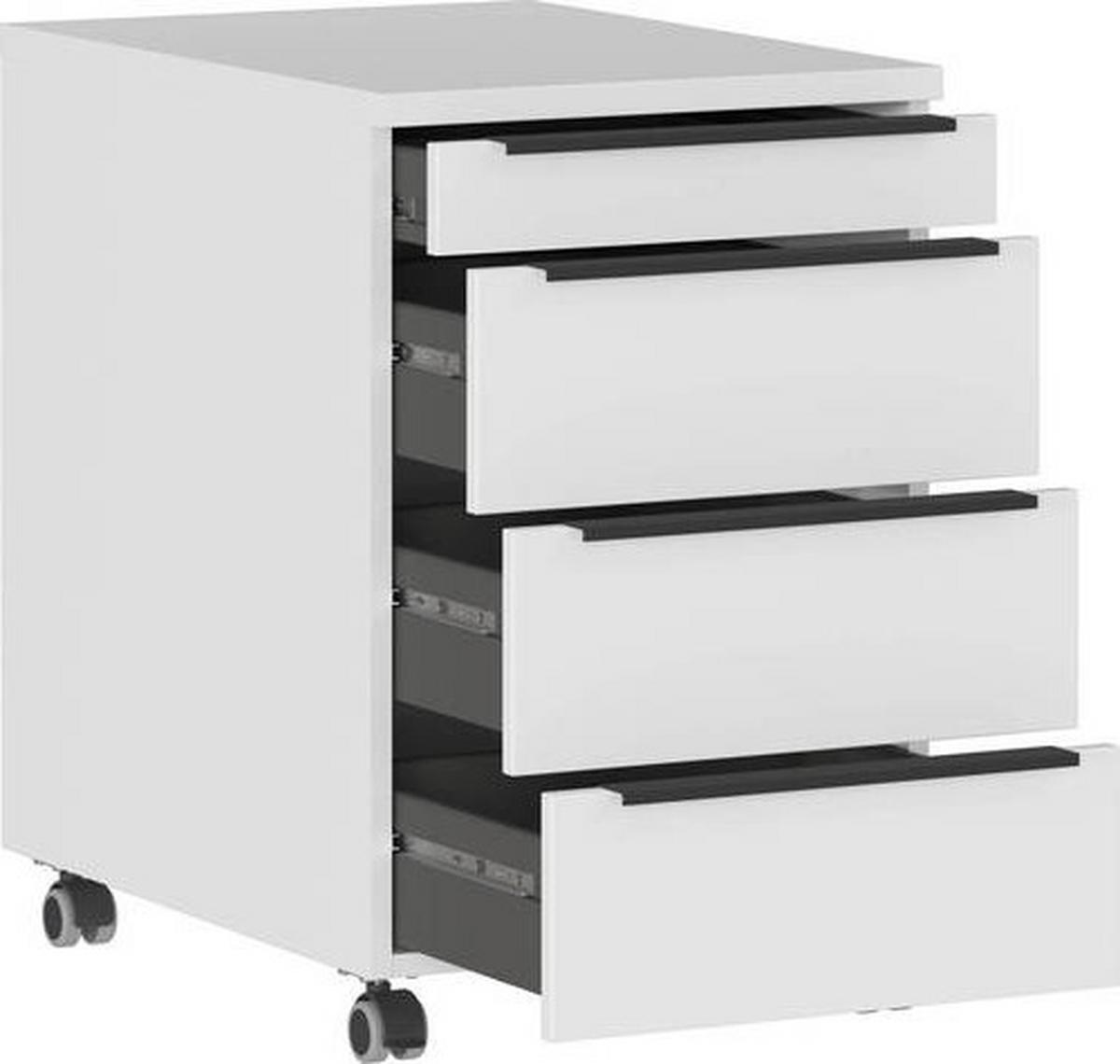 Rollcontainer Ribera Grau - Schwarz/Grau, Modern, Holzwerkstoff/Kunststoff (42/63/60cm) - Premium Living