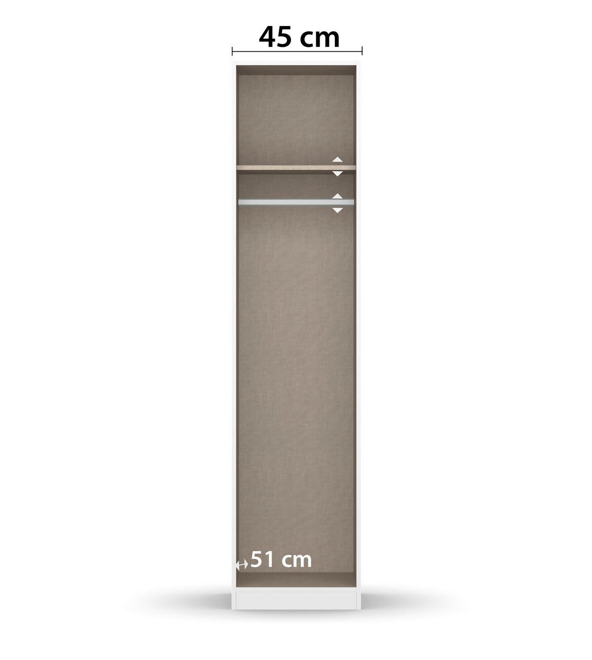 DULAP USI ROTATIVE BERLIN - alb/gri, Modern, material pe bază de lemn (47/197/54cm) - Modern Living