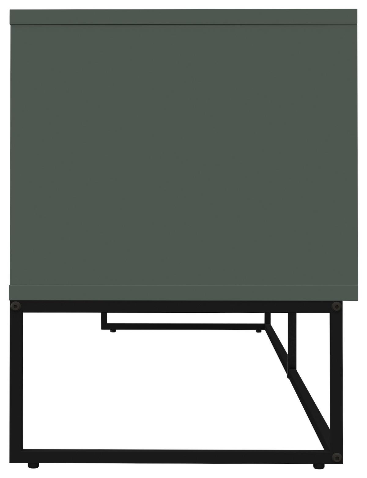 KOMODA NISKA LIPP - LOMOCO - - czarny/ciemnozielony, Design, materiał drewnopochodny/metal (176/57/43cm) - Lomoco