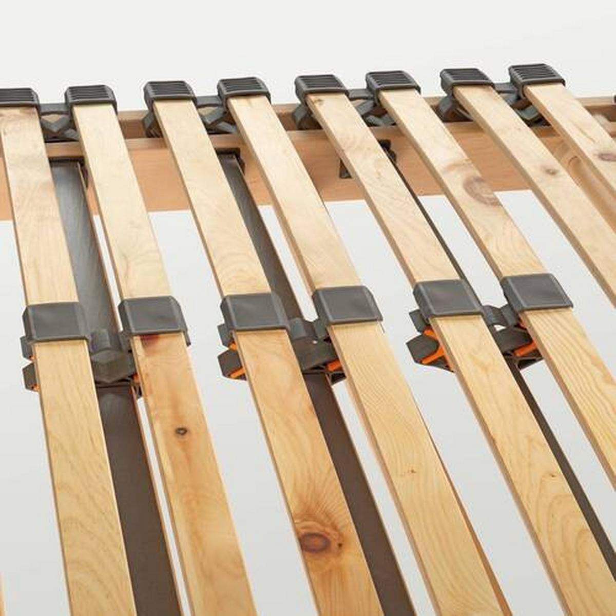 Zirben-Lattenrost ca. 140x200 cm, metallfrei - Zirbelkieferfarben/Buchefarben, Basics, Holz (140/200cm) - Linea Natura