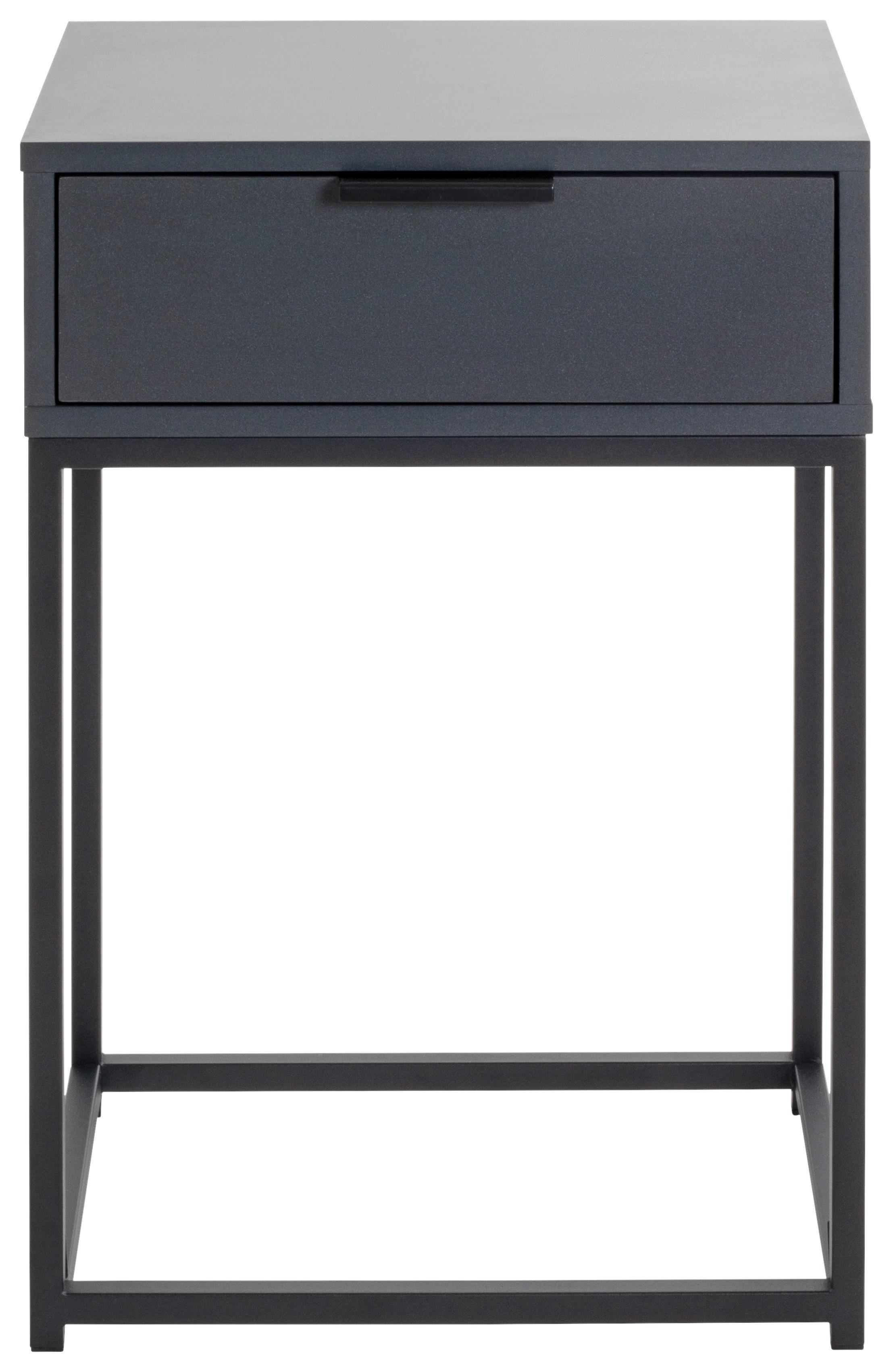 Noćni Ormarić Ilva - crna/antracit, Konvencionalno, drvni materijal/metal (40/60/28cm) - Modern Living