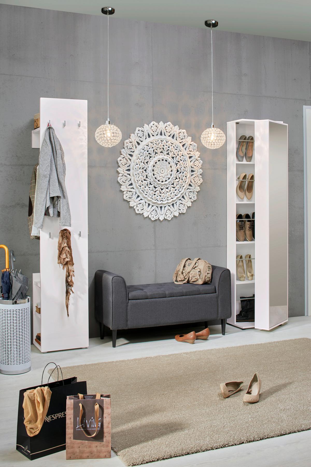 Cuier Sam - alb, Modern, material pe bază de lemn (40/197/32cm) - Modern Living