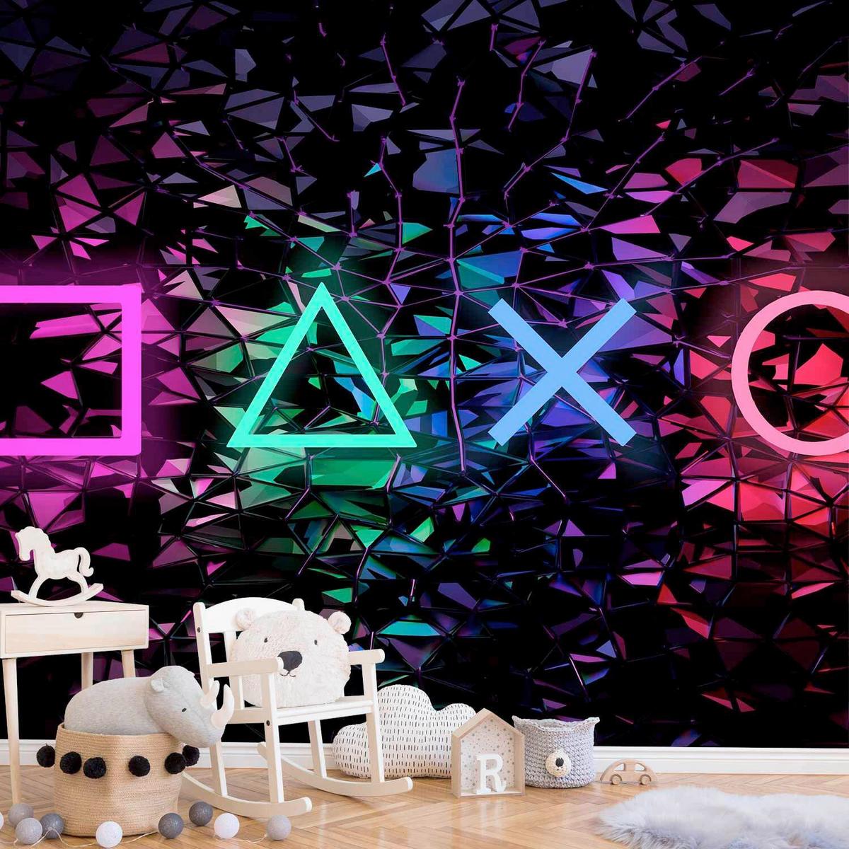 Fototapete Fun Symbols Multicolor/Schwarz - Multicolor/Schwarz, LIFESTYLE, Textil (450/315cm) - artgeist