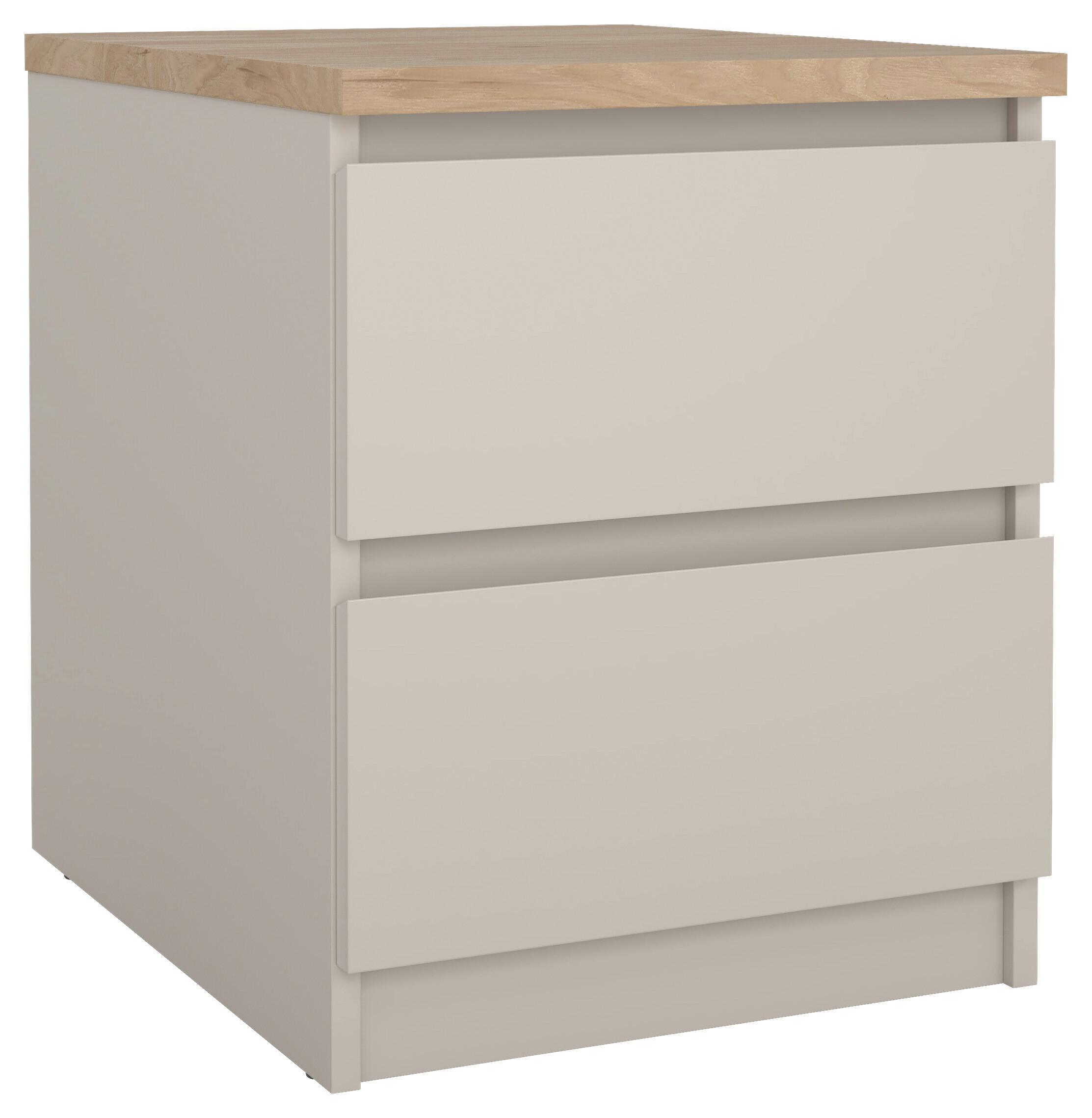 SZAFKA NOCNA NAIA - kolor dębowy/kaszmir, Basics, materiał drewnopochodny (40,4/49,5/50cm) - Boxxx