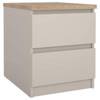 SZAFKA NOCNA NAIA - kolor dębowy/kaszmir, Basics, materiał drewnopochodny (40,4/49,5/50cm) - Boxxx