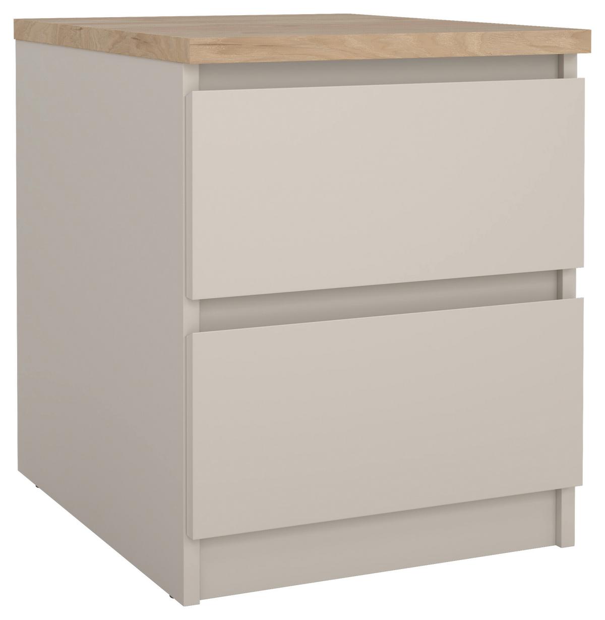 SZAFKA NOCNA NAIA - kolor dębowy/kaszmir, Basics, materiał drewnopochodny (40,4/49,5/50cm) - Boxxx