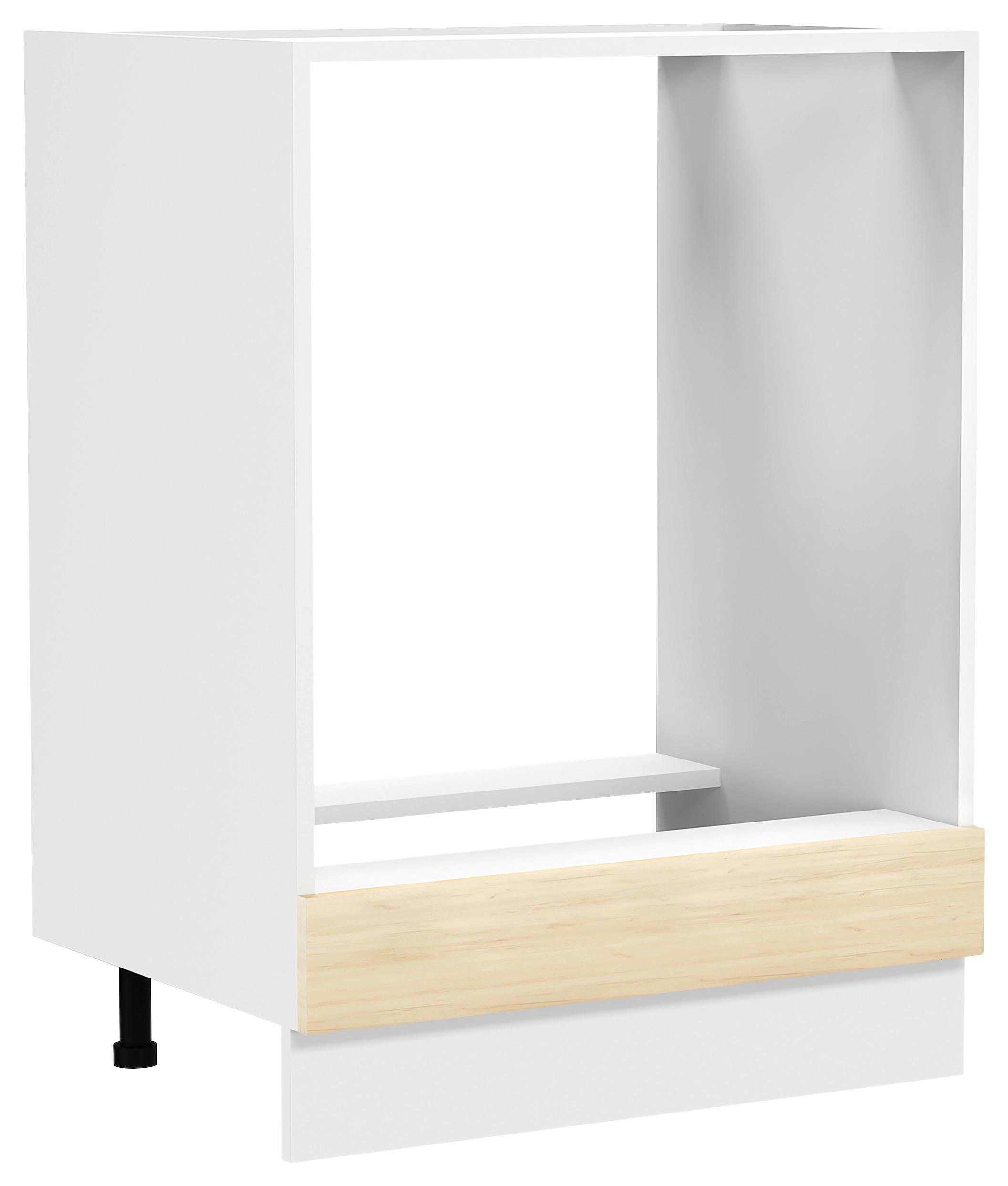 Omara Za Vgradnjo Štedilnika Fasola, Bela, Hrast, Š 60cm - bela/medeni hrast, Trend, umetna masa/leseni material (60/82/46cm) - MID.YOU