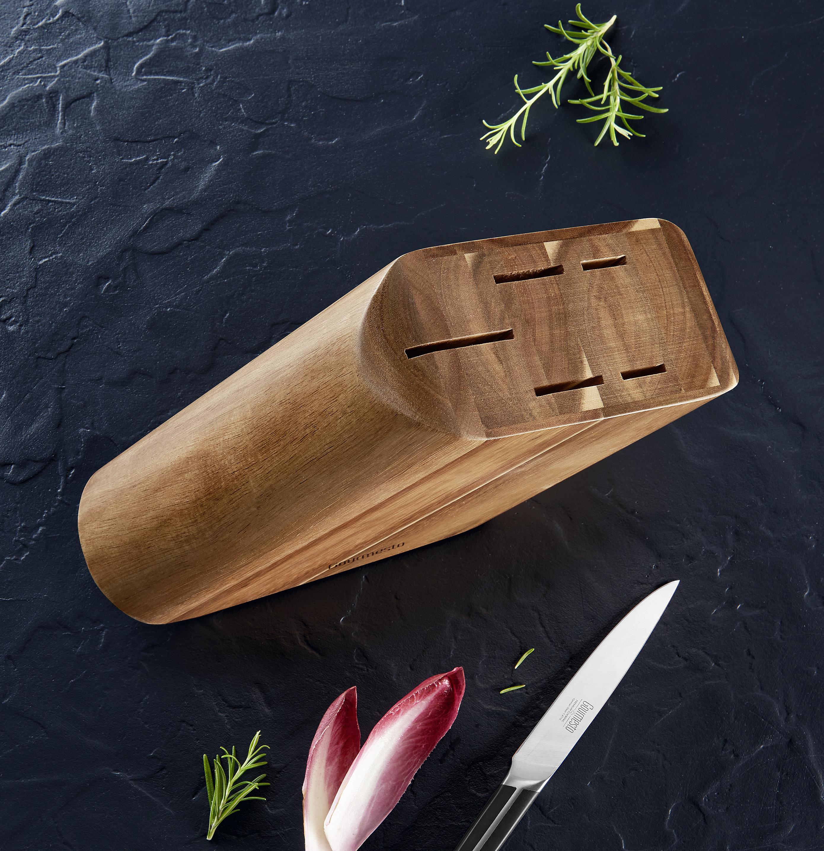 Messerblock Profi Line in Akazienfarben - Akaziefarben, Konventionell, Holz (28,9/8,2/18,7cm) - Gourmesto