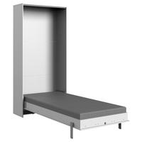 Schrankbett Juist Weiß ca. 90x200cm - Alufarben/Weiß, Holz/Holzwerkstoff (90/200cm) - Mömax