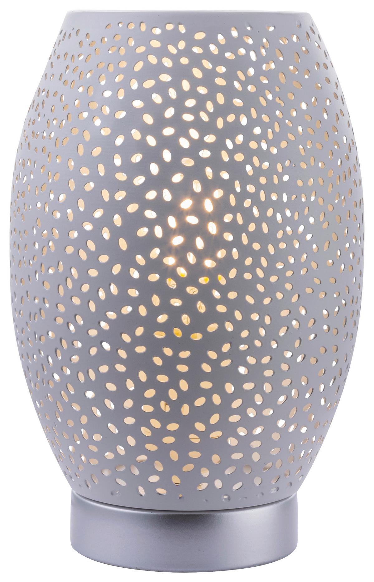 Namizna Svetilka Narri - srebrne barve/bela, Basics, kovina (15/23cm) - Globo