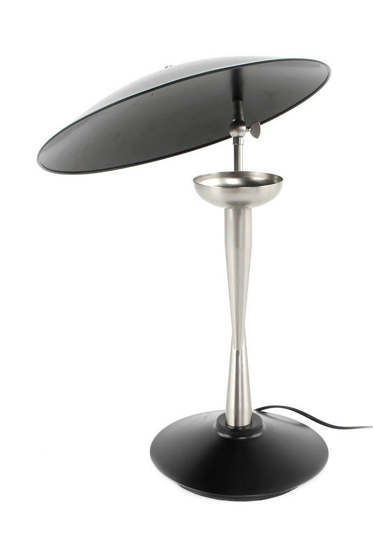 Tischleuchte Tischlampe Flyer 125 - Silberfarben/Schwarz, Trend, Metall (36/36/50cm) - Kayoom