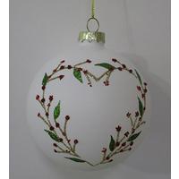 Glob de Crăciun din sticlă cca. 10 cm Blis Roman - alb, Konventionell, sticlă (10cm)