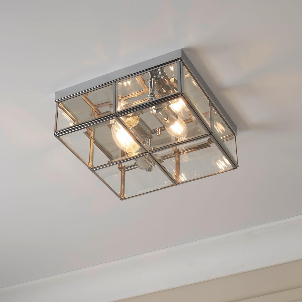 Mennyezeti Lámpa Pisa 6769-26cc - krómszínű, Konventionell, üveg/fém (25/25/10cm)