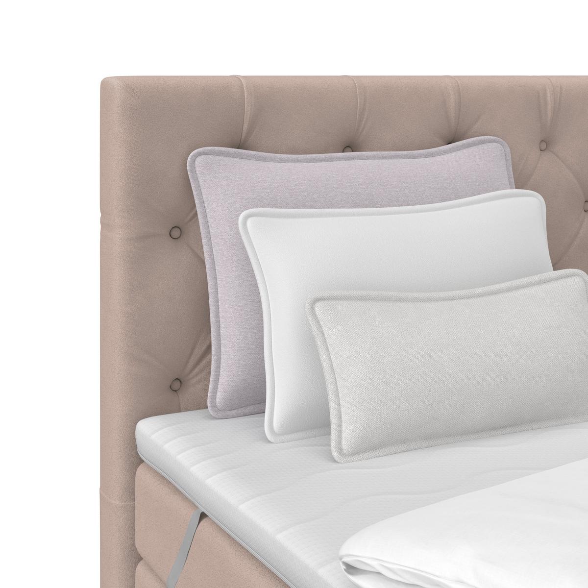 Boxspring Krevet Elio - bež/crna, Romantično / ladanjski, tekstil/plastika (160/200cm) - Modern Living