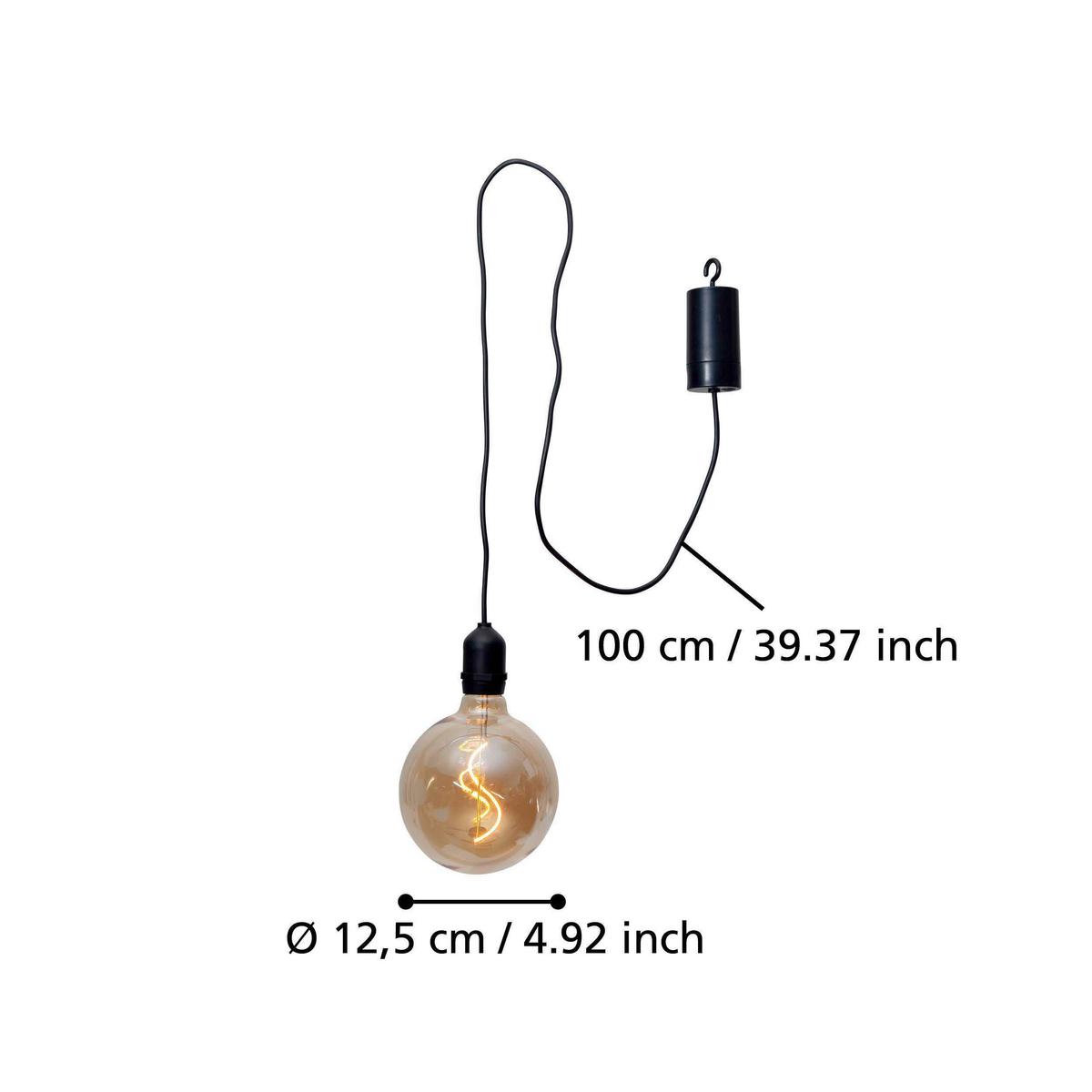 Aussenhängeleuchte 900211_vignanello - Bernsteinfarben/Schwarz, Basics, Kunststoff (12,5/19,5cm) - Eglo