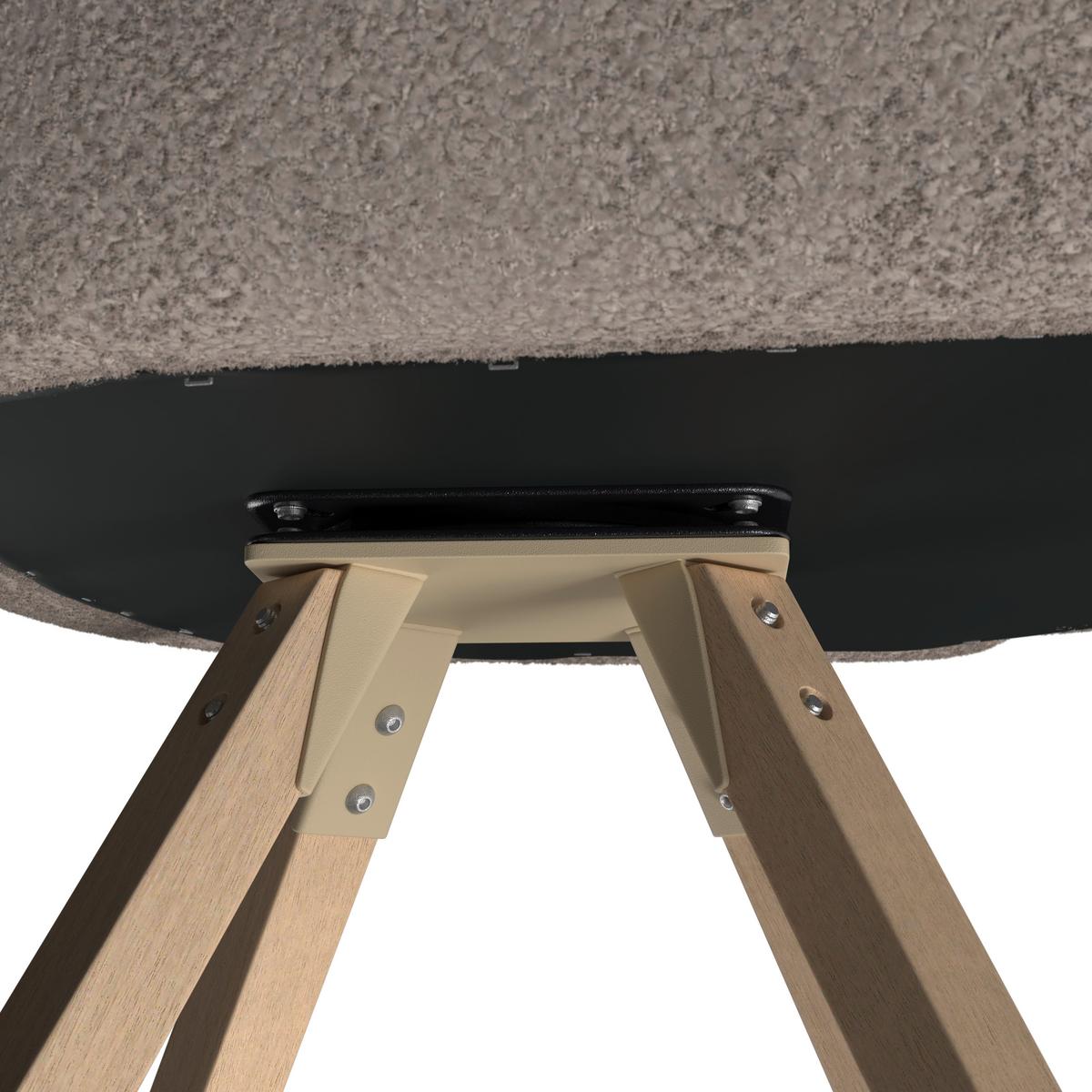 Armlehnstuhl Naya Braun Chenille Drehbar Gepolstert - Buchefarben/Braun, MODERN, Holz/Textil (62/65/81cm) - Bessagi Home