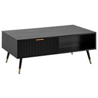 Klubska Miza Sonoma, Črna - zlate barve/črna, Design, kovina/leseni material (110/60/43cm) - MID.YOU