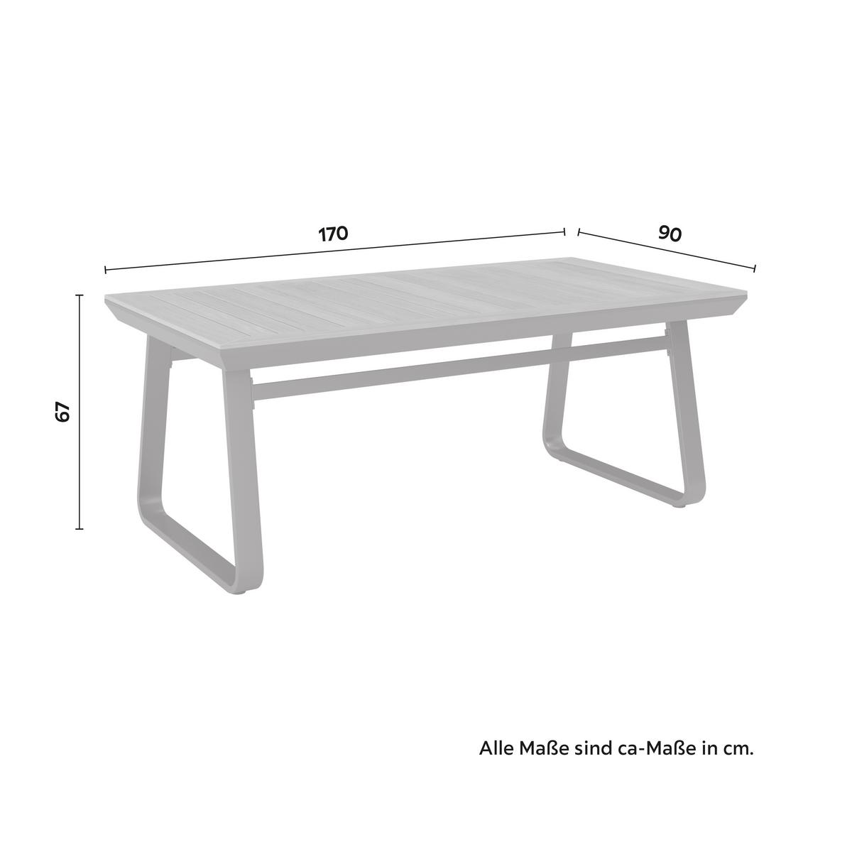 Dining-Loungeset Emma Dunkelg Outdoorstoff/Metall/Polywood - Dunkelgrau/Naturfarben, MODERN, Kunststoff/Textil - Bessagi Garden