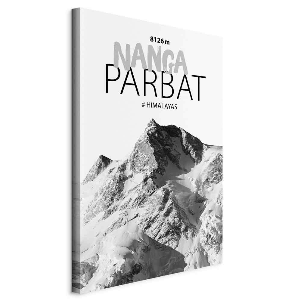 Slika Na Platnu Nanga Parbat - črna/bela, Basics, tekstil/les (60/90/1.2cm) - artgeist