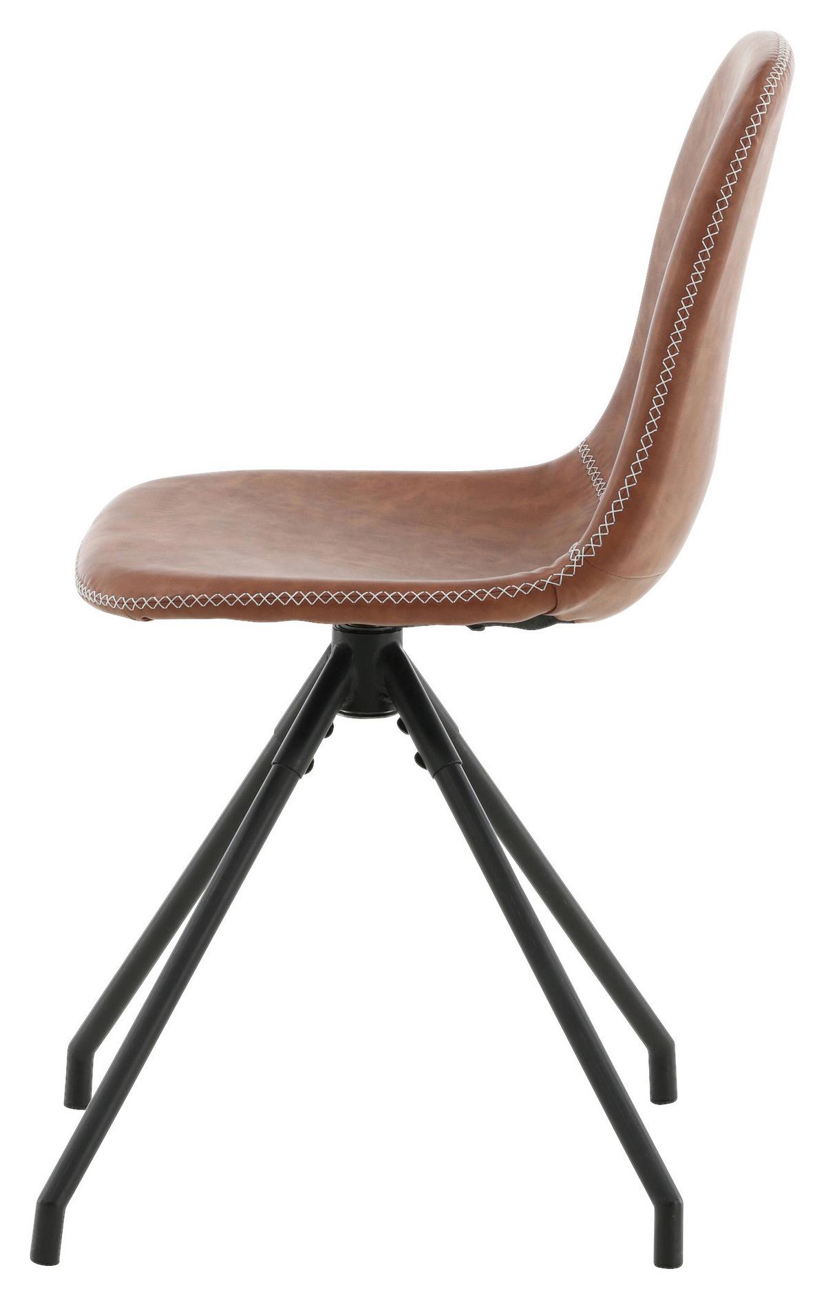 STUHL-SET POLAR - Cognac/Schwarz, Design, Textil/Metall (44/88/54cm) - Livetastic