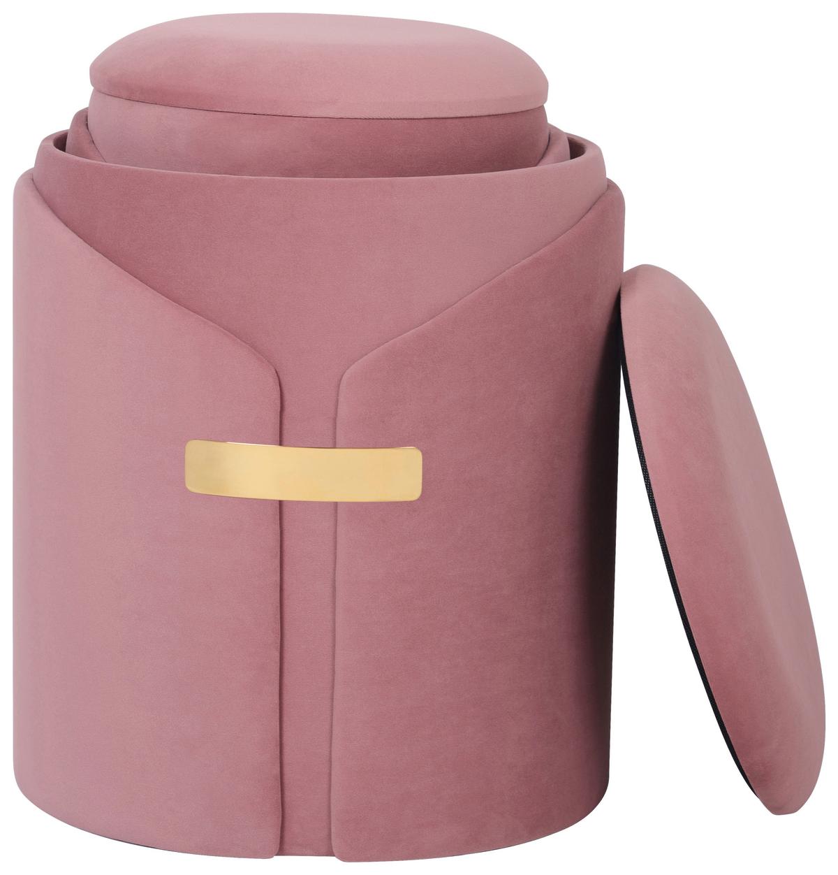 HOCKERSET FORCET 125 - Altrosa, Design, Textil (30,5+37cm) - Kayoom