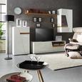 Wohnwand Weiß/Eiche - Eichefarben/Schwarz, MODERN, Glas/Holzwerkstoff (275/170/40cm) - Modern Living Wohnwand Weiß/Eiche - Eichefarben/Schwarz, MODERN, Glas/Holzwerkstoff (275/170/40cm) - Modern Living