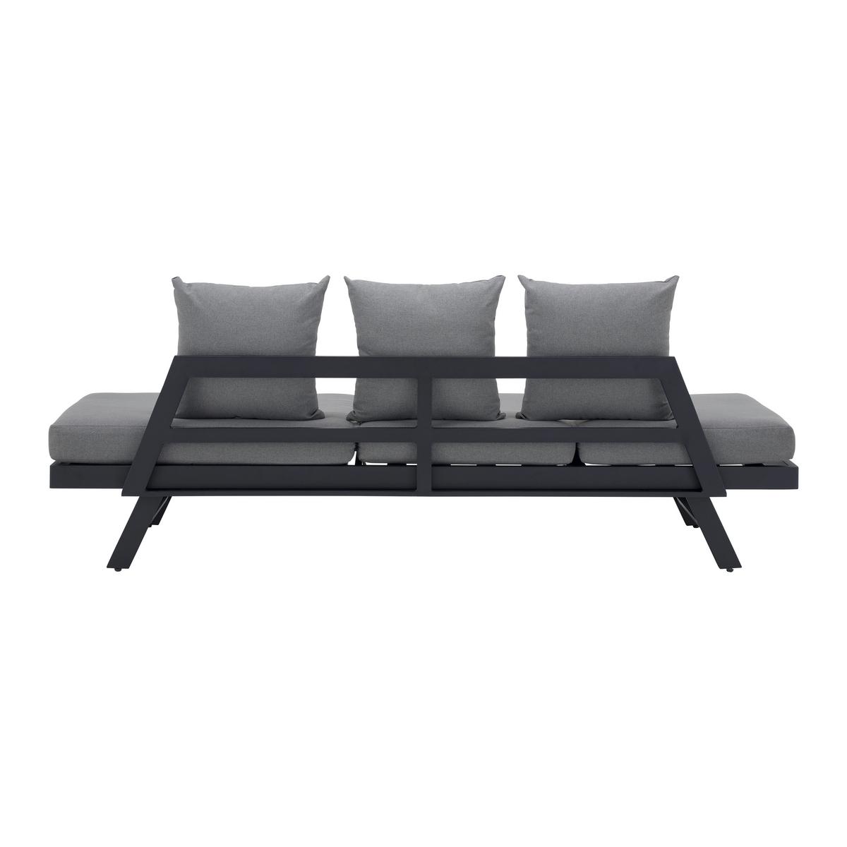 Relaxliege Ilva Blue Dunkelgrau Outdoorstoff/Metall - Dunkelgrau/Schwarz, MODERN, Textil/Metall (210/73/61cm) - Bessagi Garden