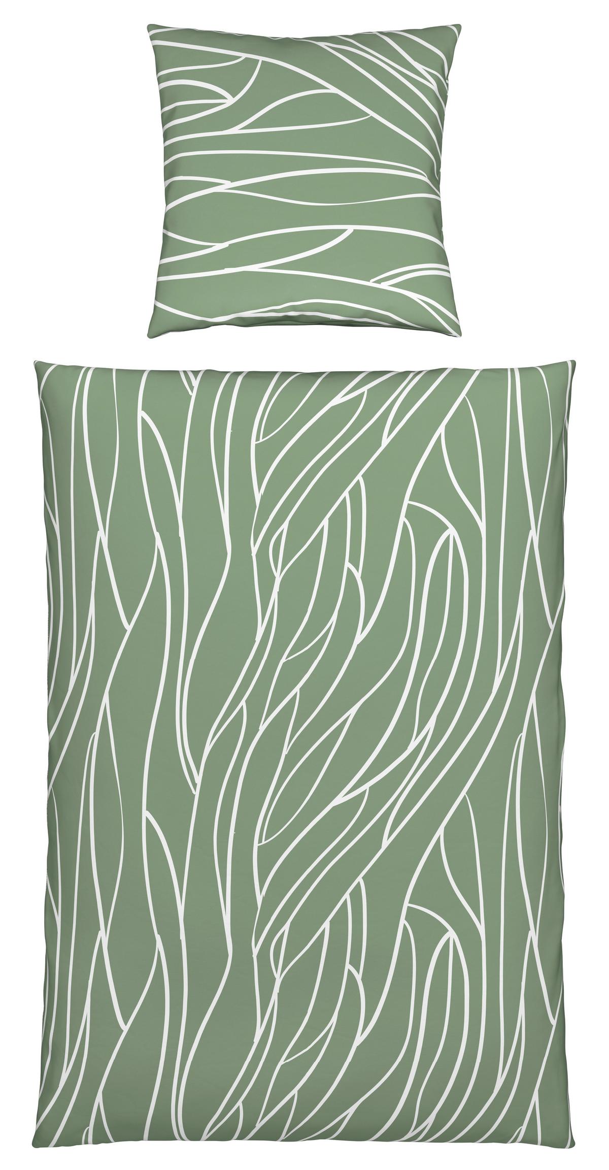 Bettwäsche Juliane XL Grün ca. 155x220cm - Grün, KONVENTIONELL, Textil (155/220cm) - Mömax