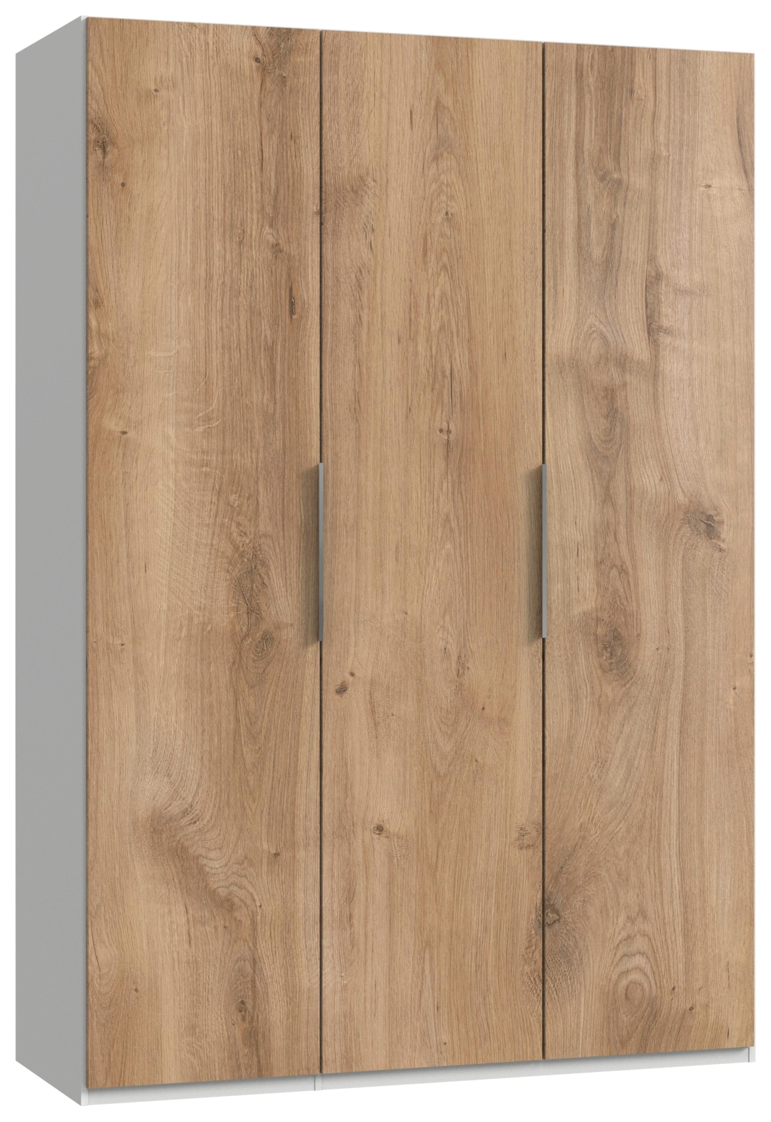 Drehtürenschrank Level 36A ca. 150x216x58 cm Eiche/Weiß - Chromfarben/Eichefarben, MODERN, Holzwerkstoff (150/216/58cm) - MID.YOU