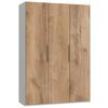 Drehtürenschrank Level 36A ca. 150x216x58 cm Eiche/Weiß - Chromfarben/Eichefarben, MODERN, Holzwerkstoff (150/216/58cm) - MID.YOU