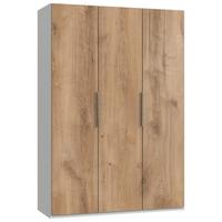Drehtürenschrank Level 36A ca. 150x216x58 cm Eiche/Weiß - Chromfarben/Eichefarben, MODERN, Holzwerkstoff (150/216/58cm) - MID.YOU