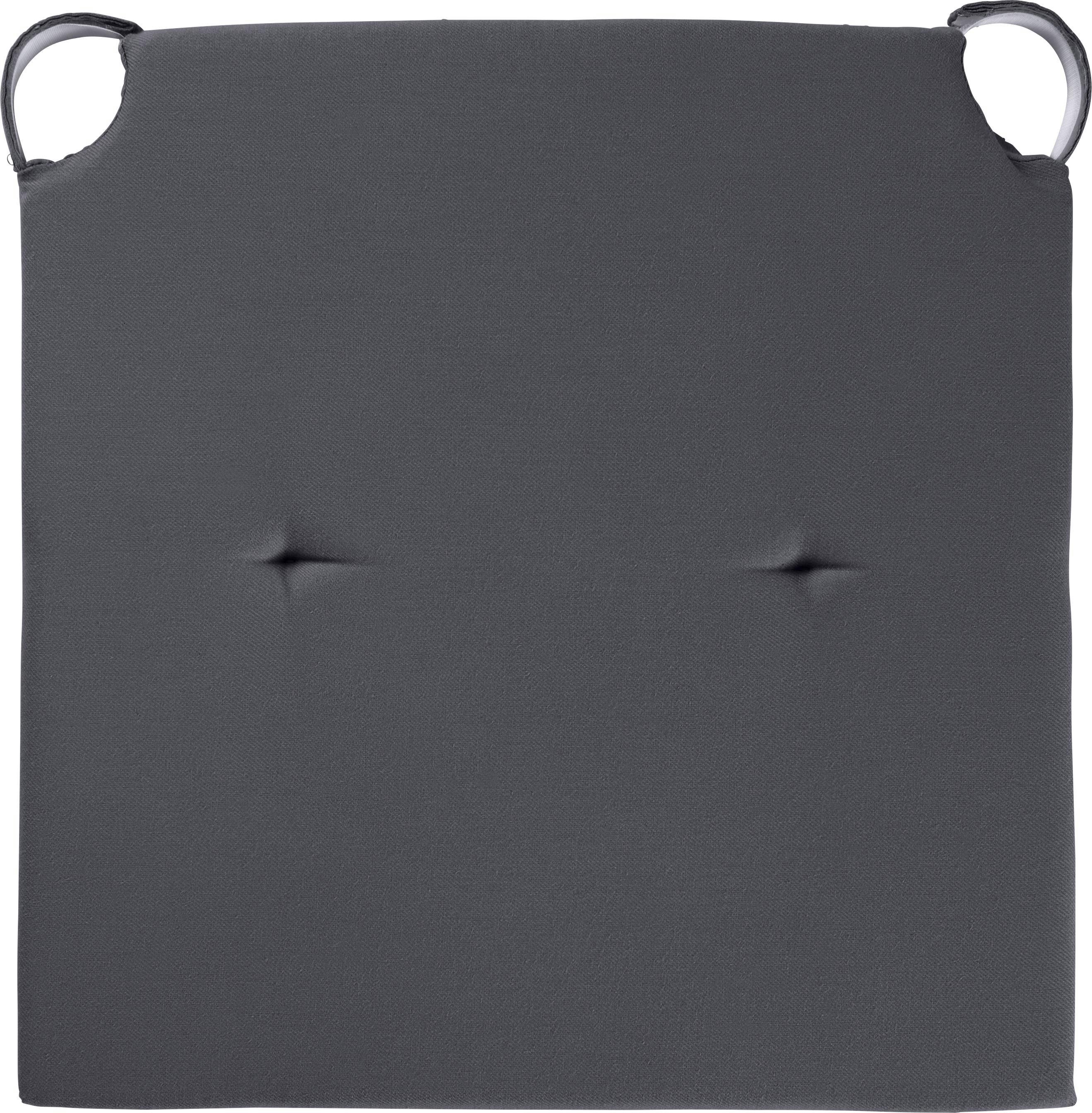 Sitzkissen in Dunkelgrau 'Lilli' ca. 40x40cm - Dunkelgrau, KONVENTIONELL, Textil (40/40cm) - Bessagi Home