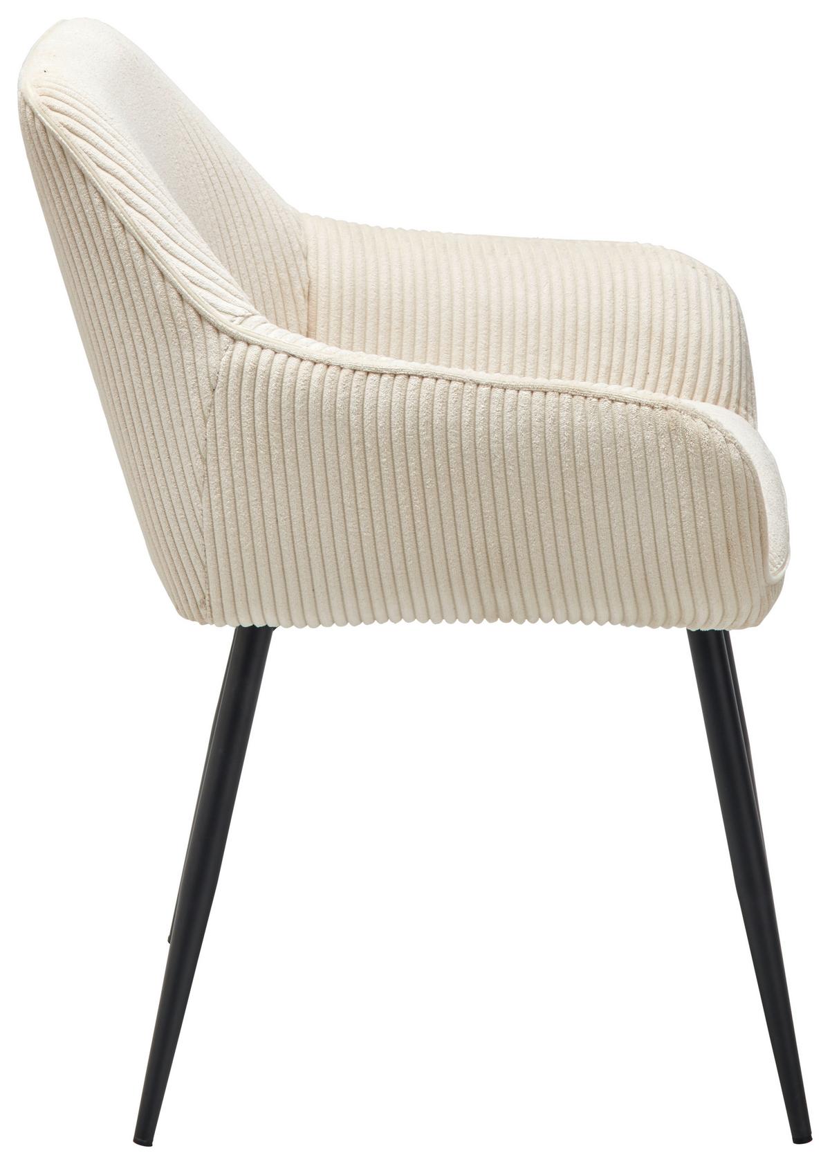KRZESŁO Z PODŁOKIETNIKAMI KATI - beżowy/czarny, Lifestyle, metal/tkanina (56/83/62cm) - MID.YOU
