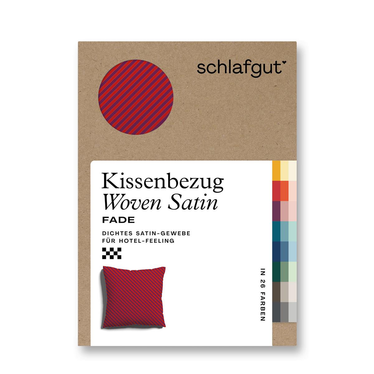 Kissenbezug Woven Satin Lila/Rot ca. 40x40cm - Lila/Rot, Basics, Textil (40/40cm) - Schlafgut