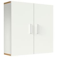 Hängeschrank Landos ca. 60x60x18cm Weiß/Honigeiche - Honigeiche/Silberfarben, MODERN, Holzwerkstoff/Metall (60/60/18cm) - MID.YOU