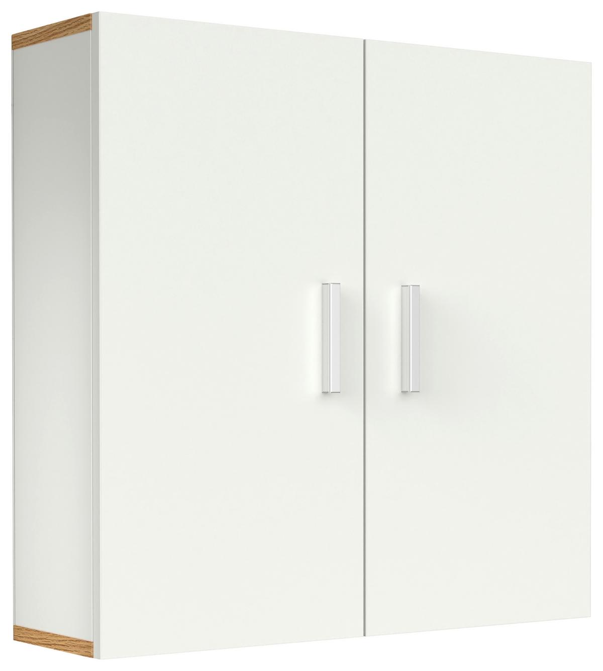 Hängeschrank Landos ca. 60x60x18cm Weiß/Honigeiche - Honigeiche/Silberfarben, MODERN, Holzwerkstoff/Metall (60/60/18cm) - MID.YOU