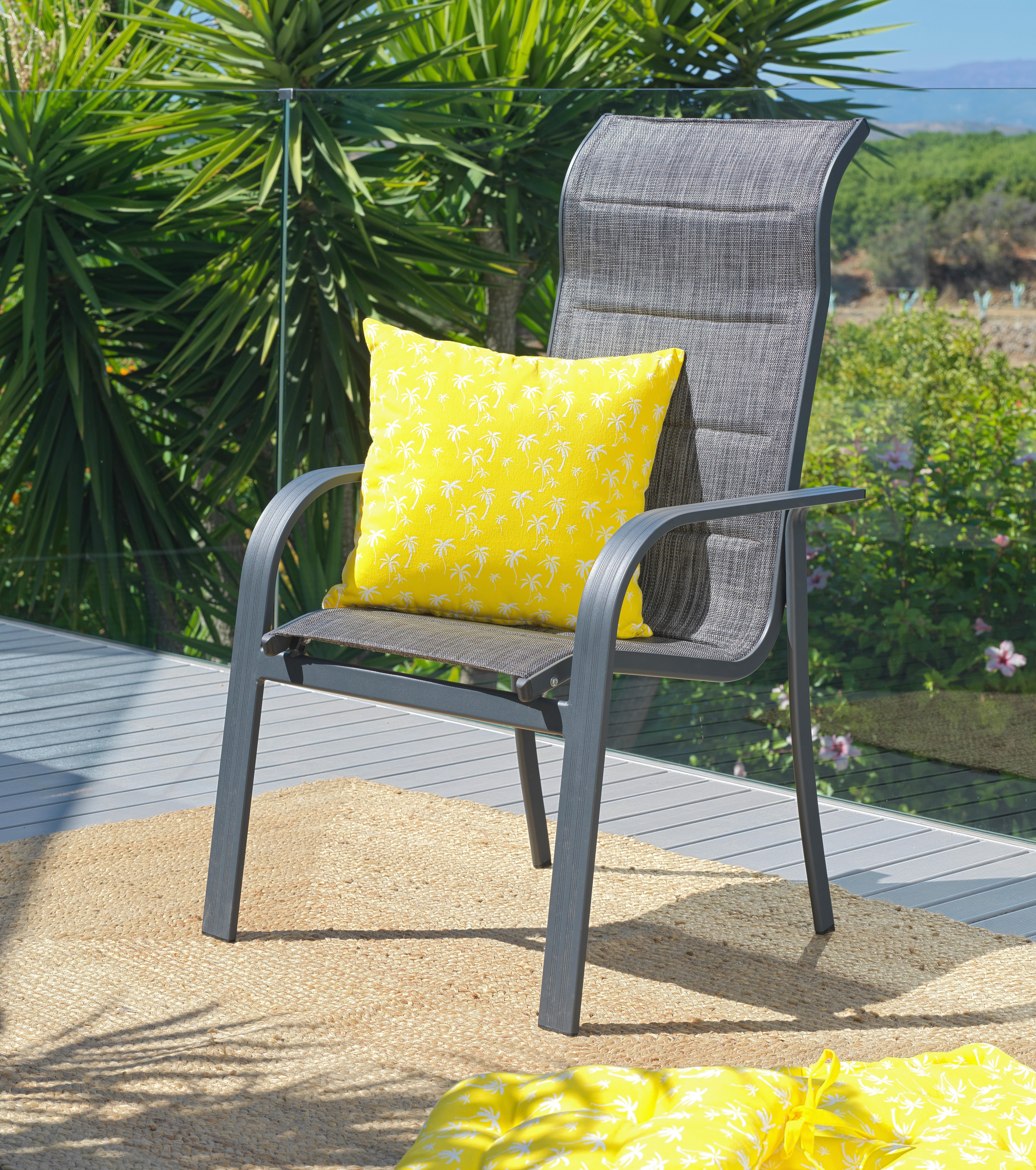Stapelsessel Bono in Anthrazit - Anthrazit, Modern, Textil/Metall (73/108/64cm) - Modern Living